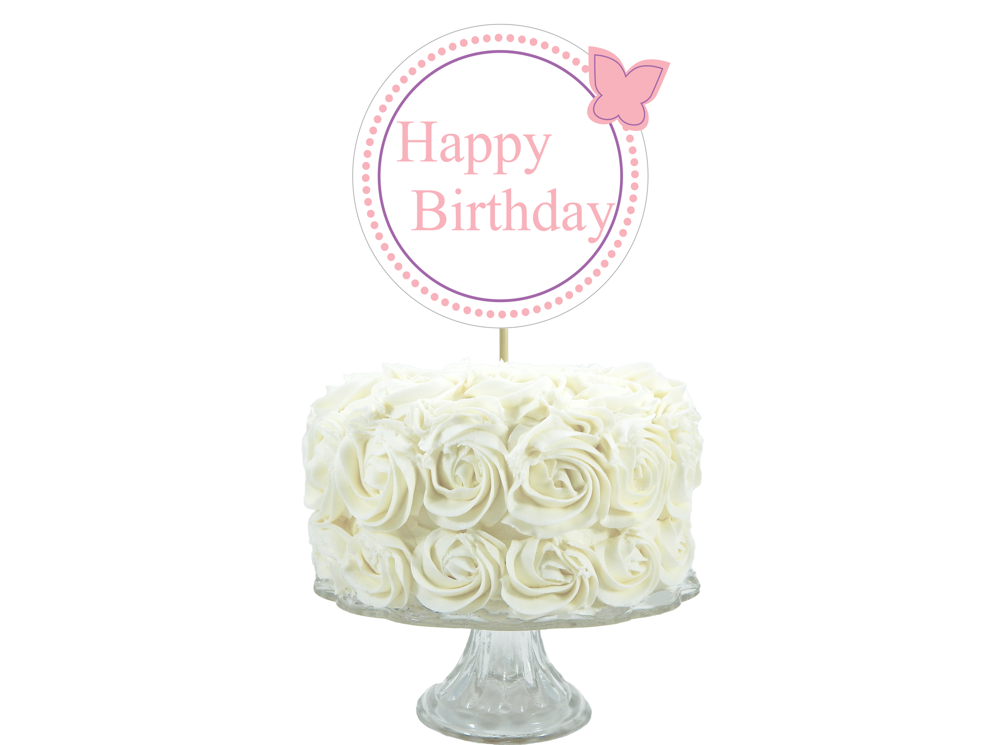 printable butterfly happy birthday cake topper - Celebrating Together