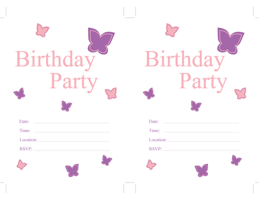 Printable butterfly birthday party invitation - Celebrating Together