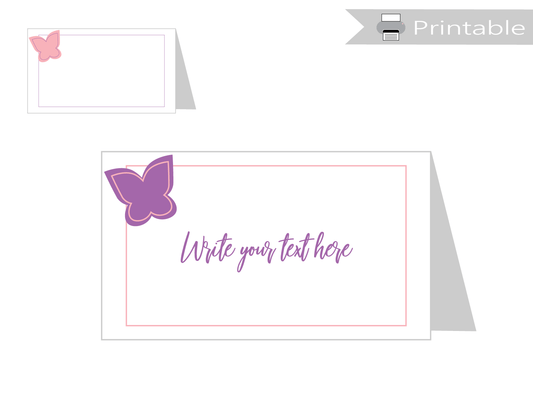 Printable Butterfly Tent Cards