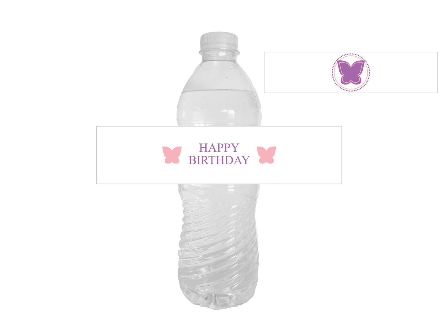 Printable Butterfly Happy Birthday Water Bottle Labels - Celebrating Together