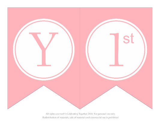 printable flags for 1st birthday banner - Celebrating Together