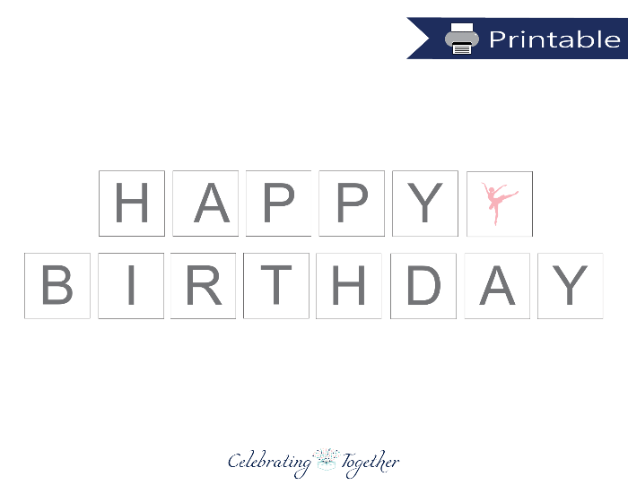 Printable happy birthday banner - Celebrating Together