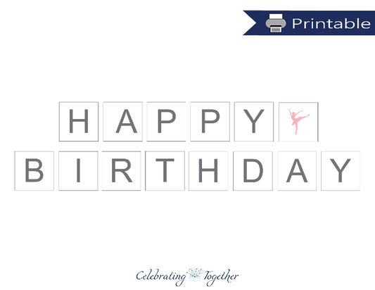 Printable happy birthday banner - Celebrating Together
