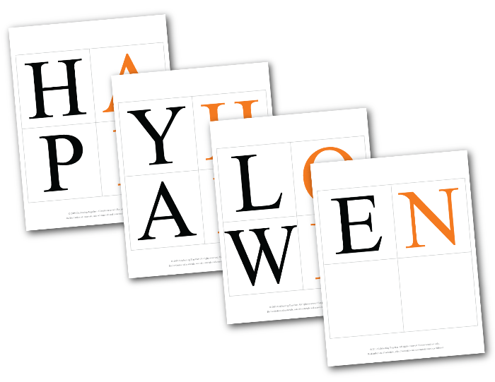 Printable happy halloween banner kit - Celebrating Together