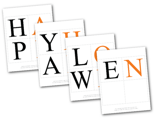 Printable happy halloween banner kit - Celebrating Together