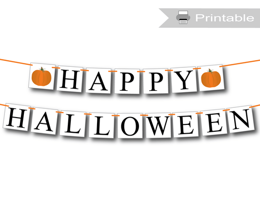 Printable happy halloween banner - Celebrating Together