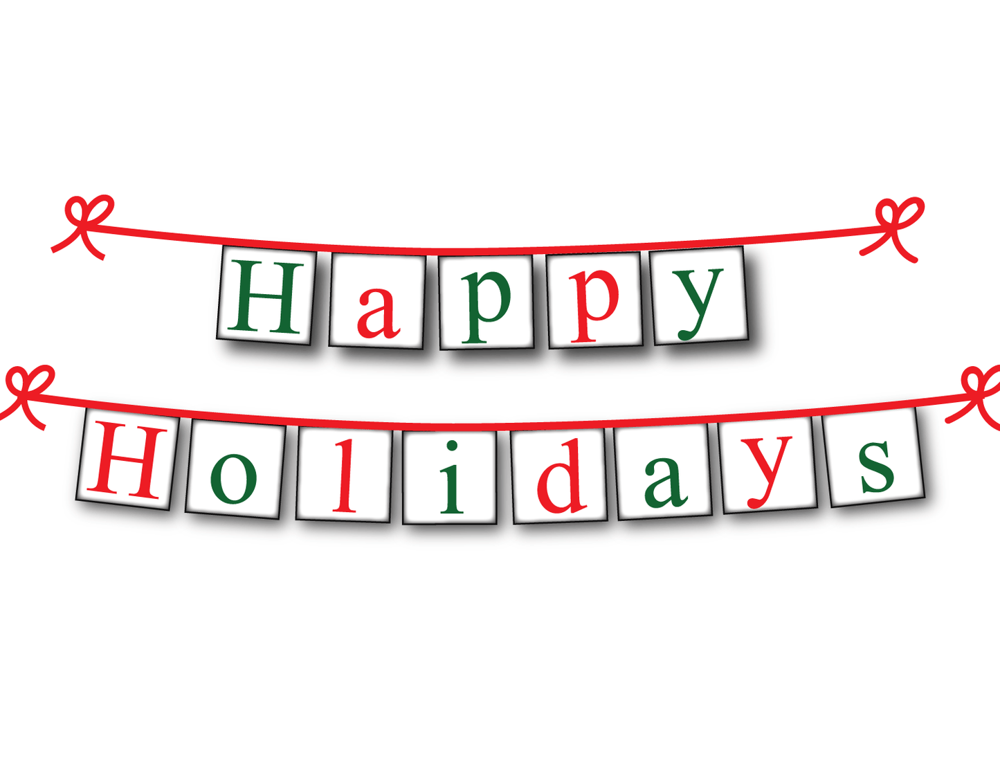 Happy Holidays printable banner - Christmas Decoration - Celebrating Together