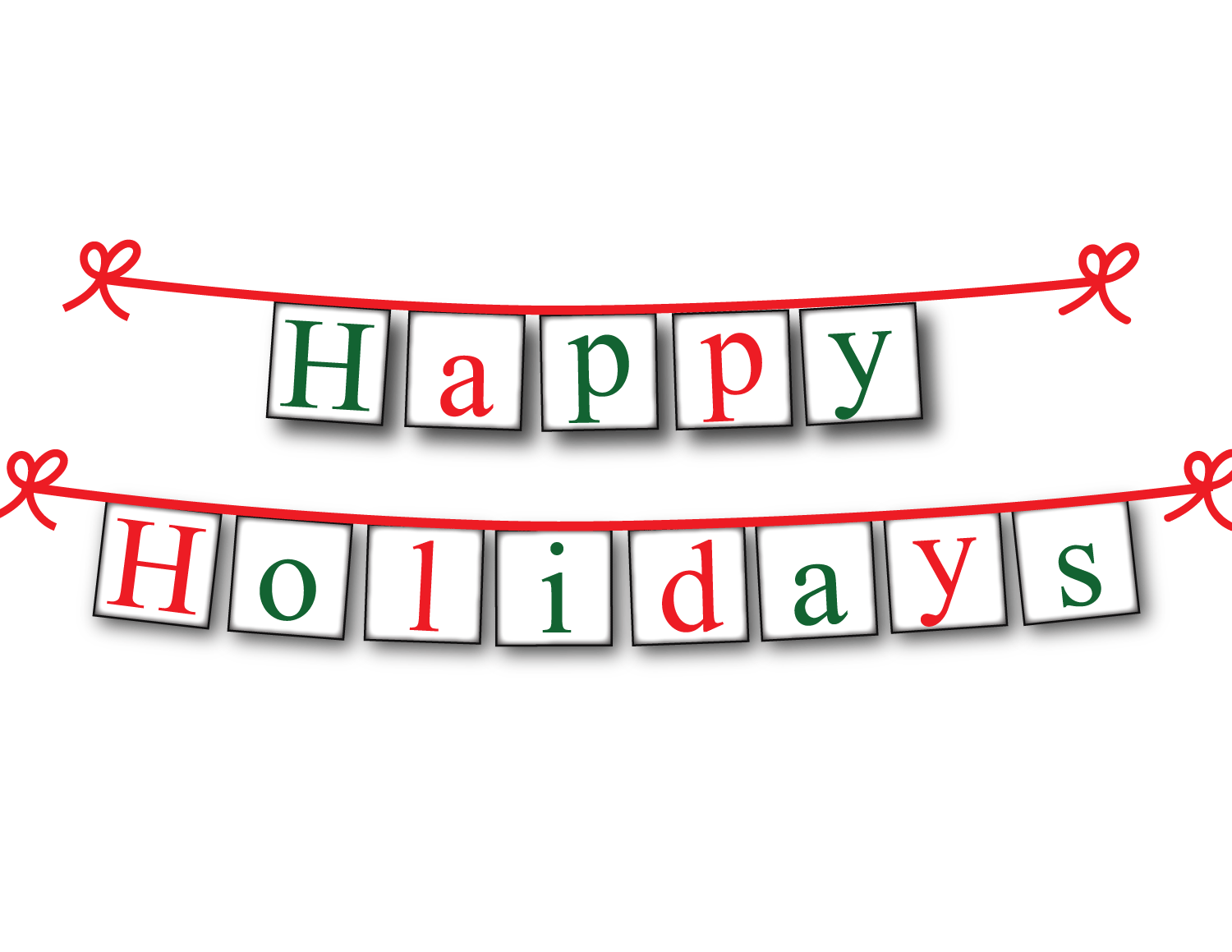 Happy Holidays printable banner - Christmas Decoration - Celebrating Together