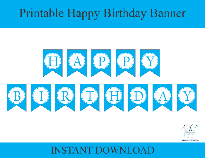 Printable happy birthday banner - Celebrating Together