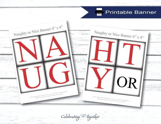 PRINTABLE Naughty or Nice Banner