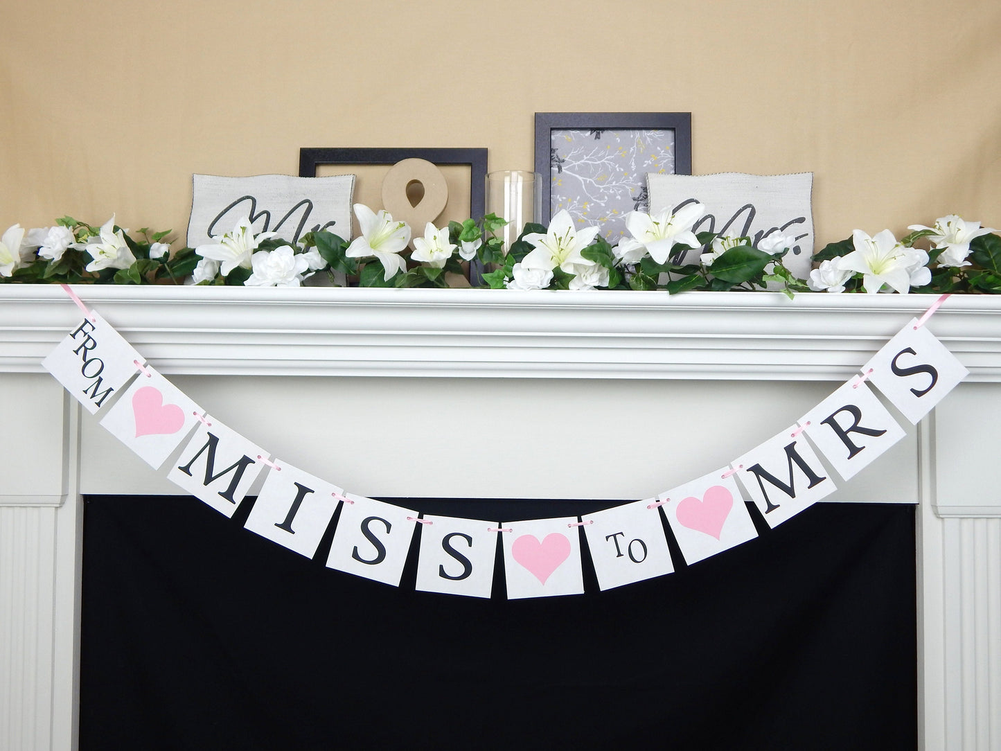 from miss to mrs banner - bridal shower decoration - bridal shower banner