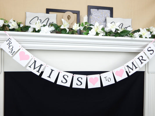 from miss to mrs banner - bridal shower decoration - bridal shower banner