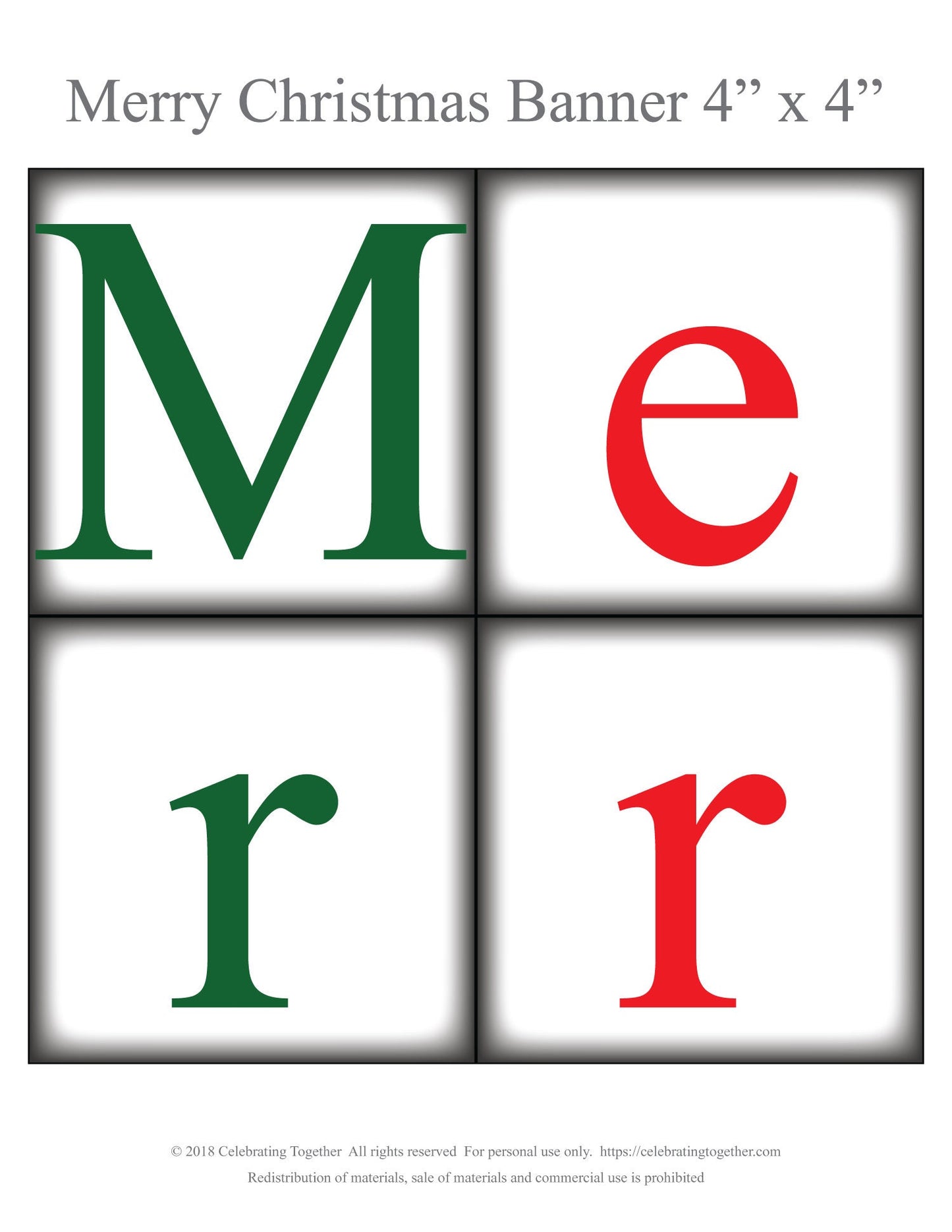 PRINTABLE Merry Christmas Banner, instant download festive red and green christmas garland for living room mantel decor, diy holiday sign