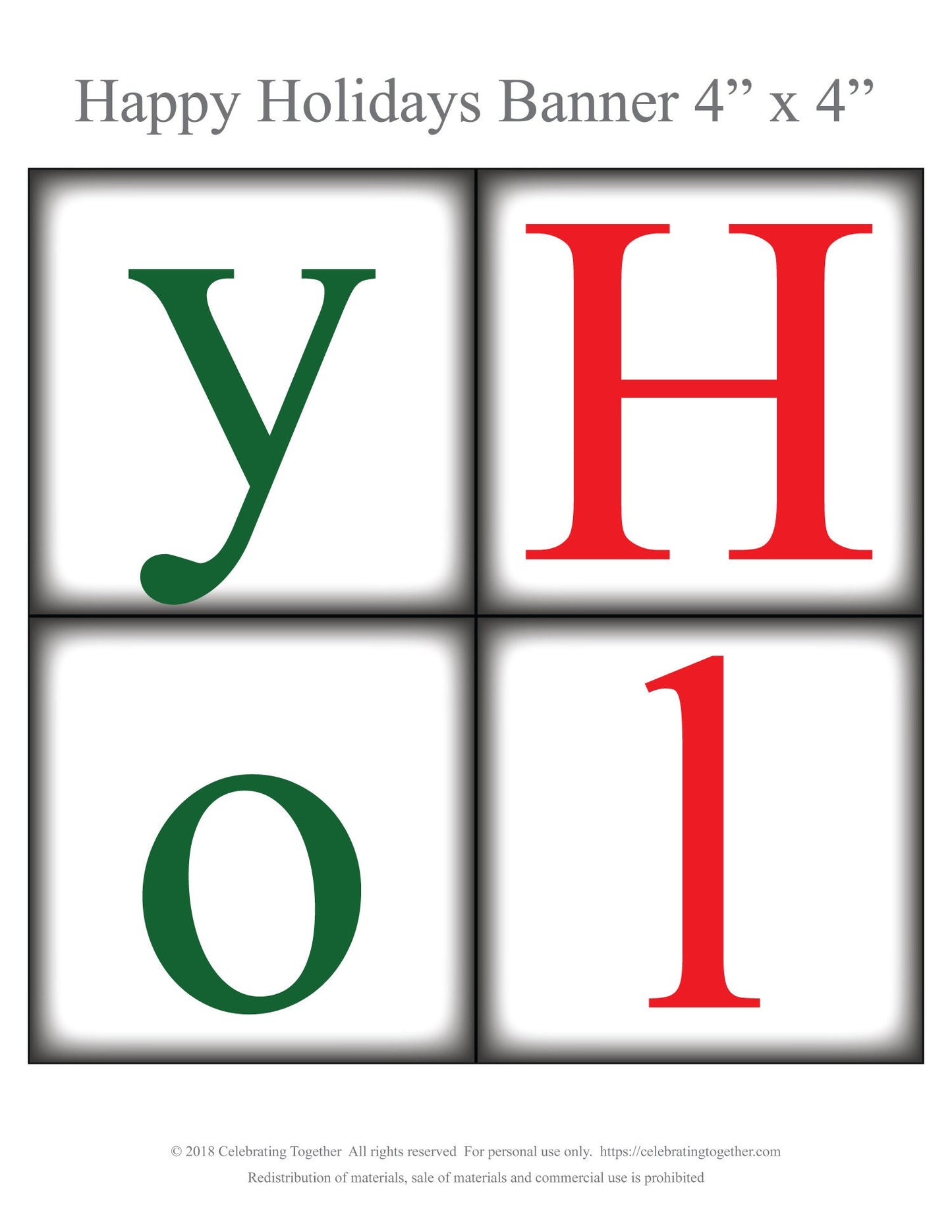 PRINTABLE Happy Holidays Banner, instant download festive red and green christmas garland for living room mantel decor, merry christmas sign