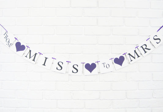 from miss to mrs banner - bridal shower decoration - bridal shower banner