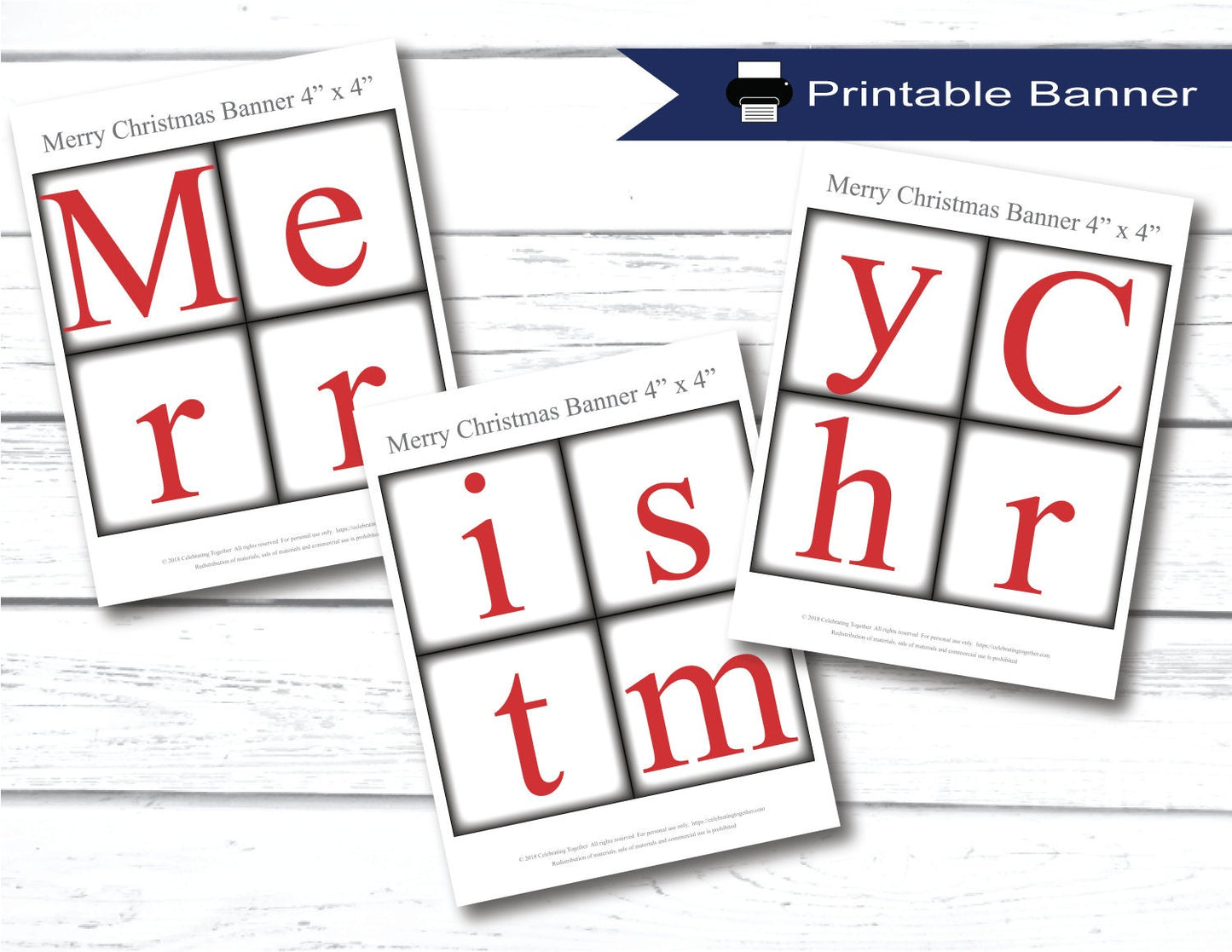 PRINTABLE Merry Christmas Banner, instant download christmas garland for living room mantel, evergreen tree fireplace decor diy holiday sign