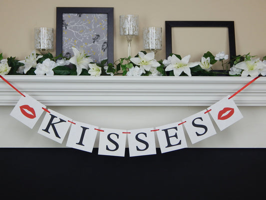kisses banner- valentines day decorations