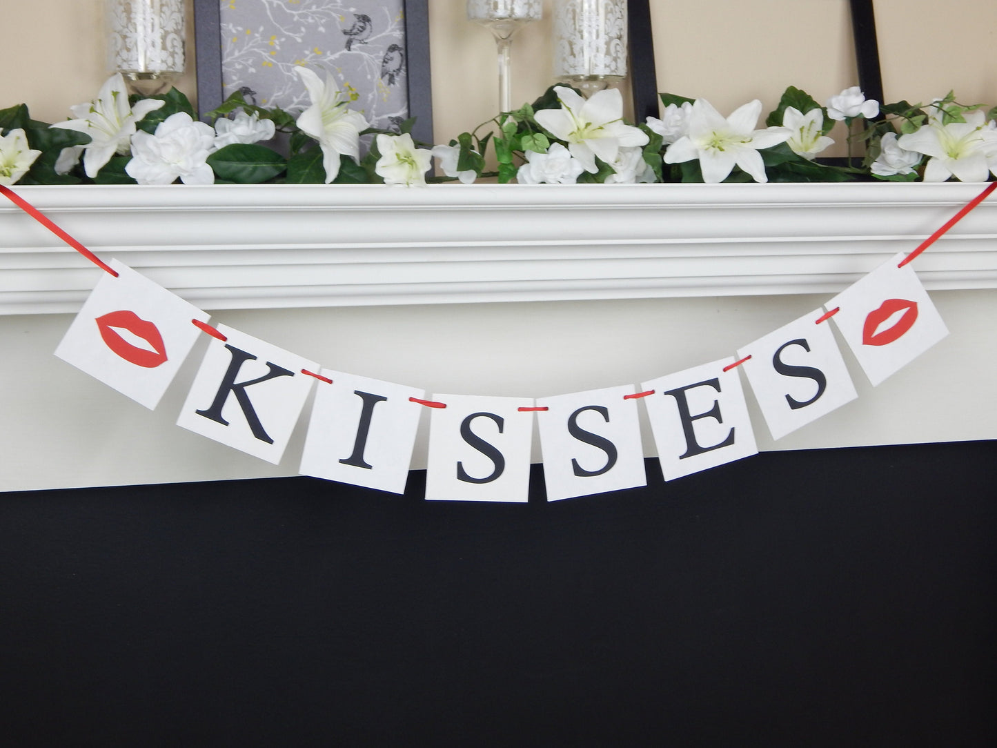 kisses banner- valentines day decorations