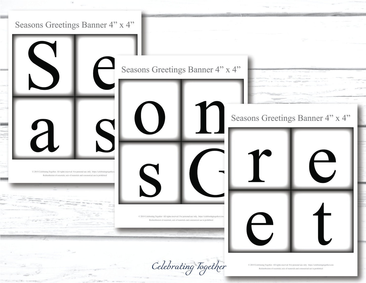 PRINTABLE Seasons Greetings Banner with evergreen trees, instant download christmas garland for living room mantel, merry christmas sign