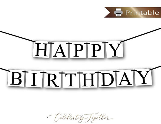 Simple Printable Happy Birthday Banner