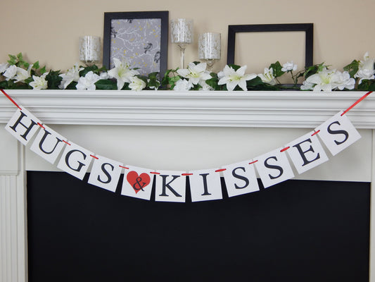 hugs & kisses banner - valentines day decorations