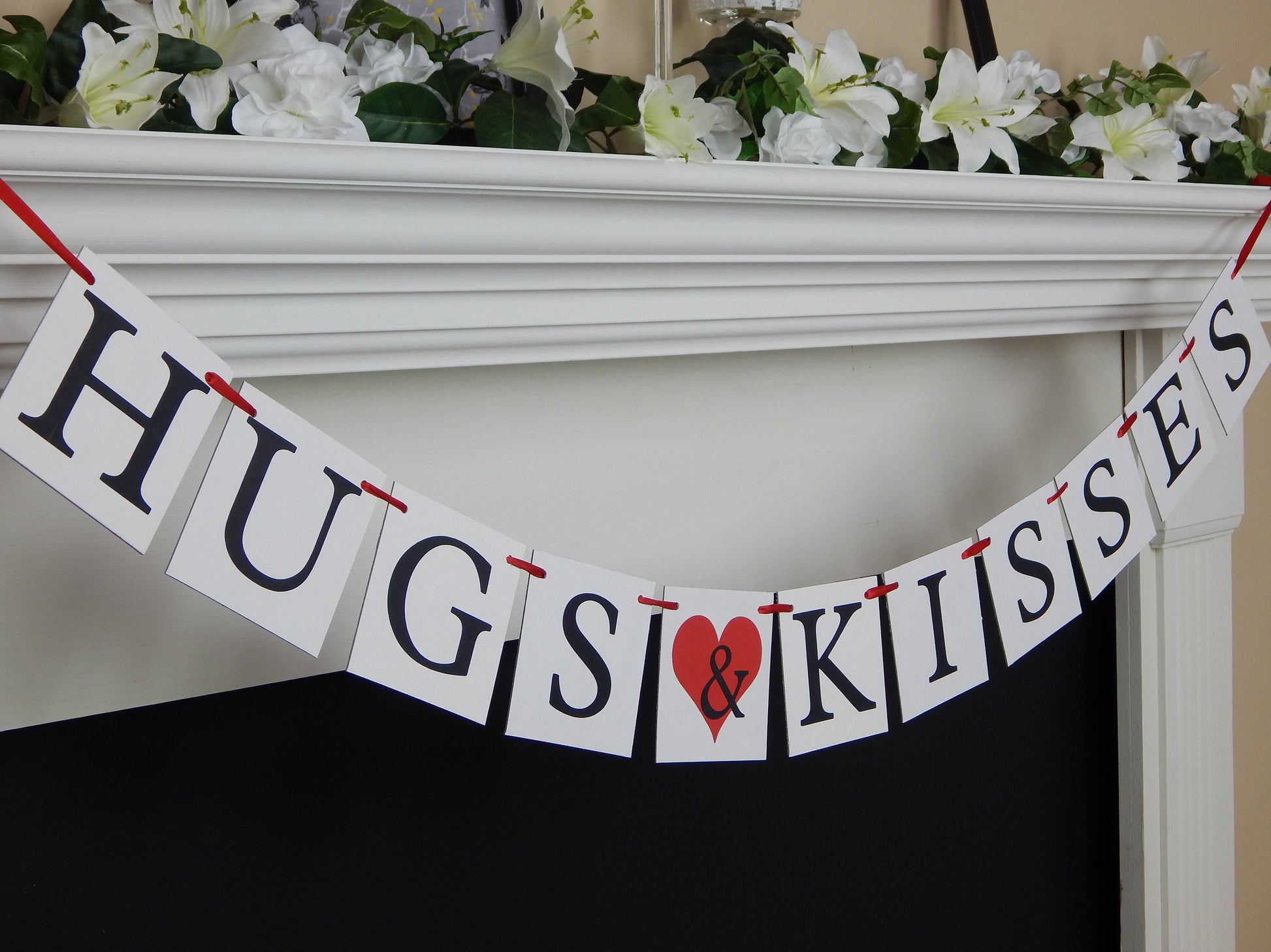 hugs & kisses banner - valentines day decorations