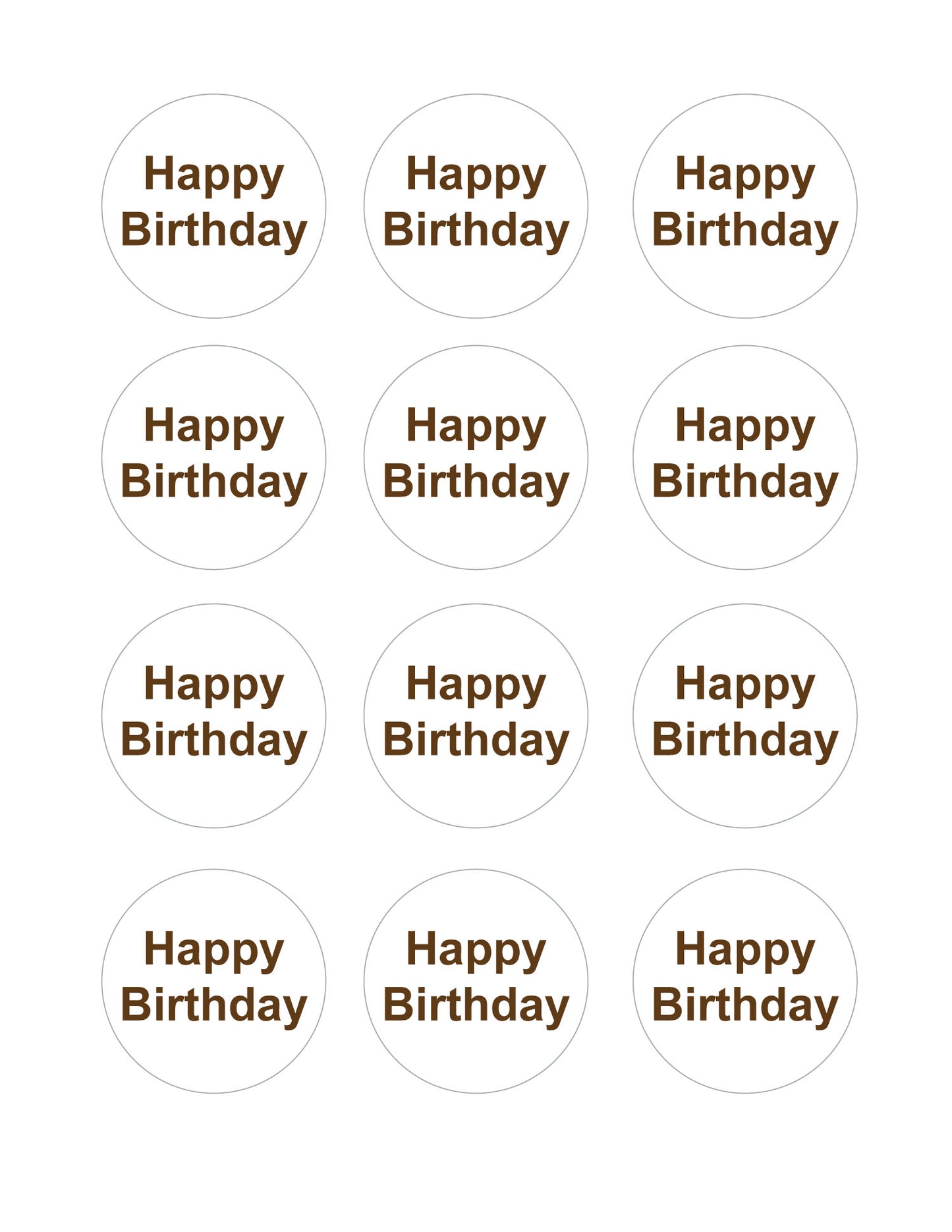 Printable happy birthday cupcake toppers