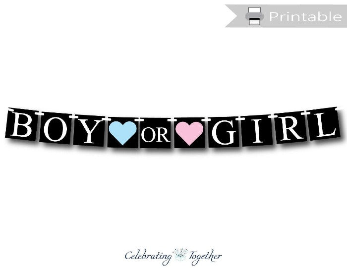 printable chalkboard boy or girl banner - Celebrating Together