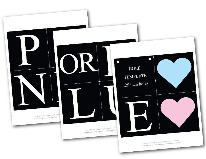 diy pink or blue banner - printable chalkboard gender reveal sign - Celebrating Together