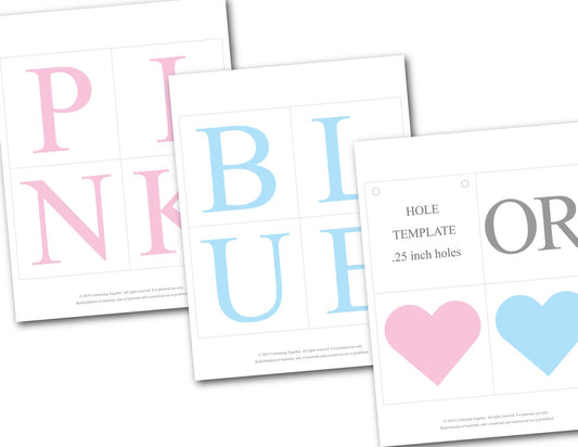 DIY pink or blue banner - Celebrating Together