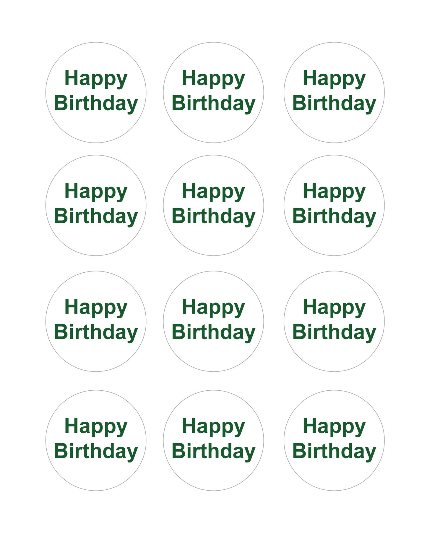 Printable happy birthday cupcake toppers