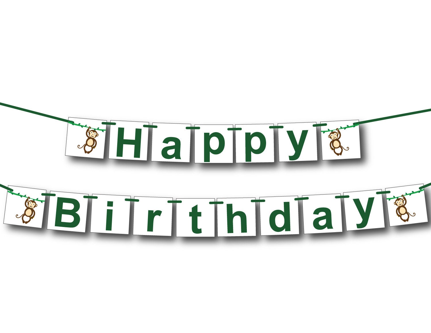 DIY happy birthday banner monkey themed - Celebrating Together