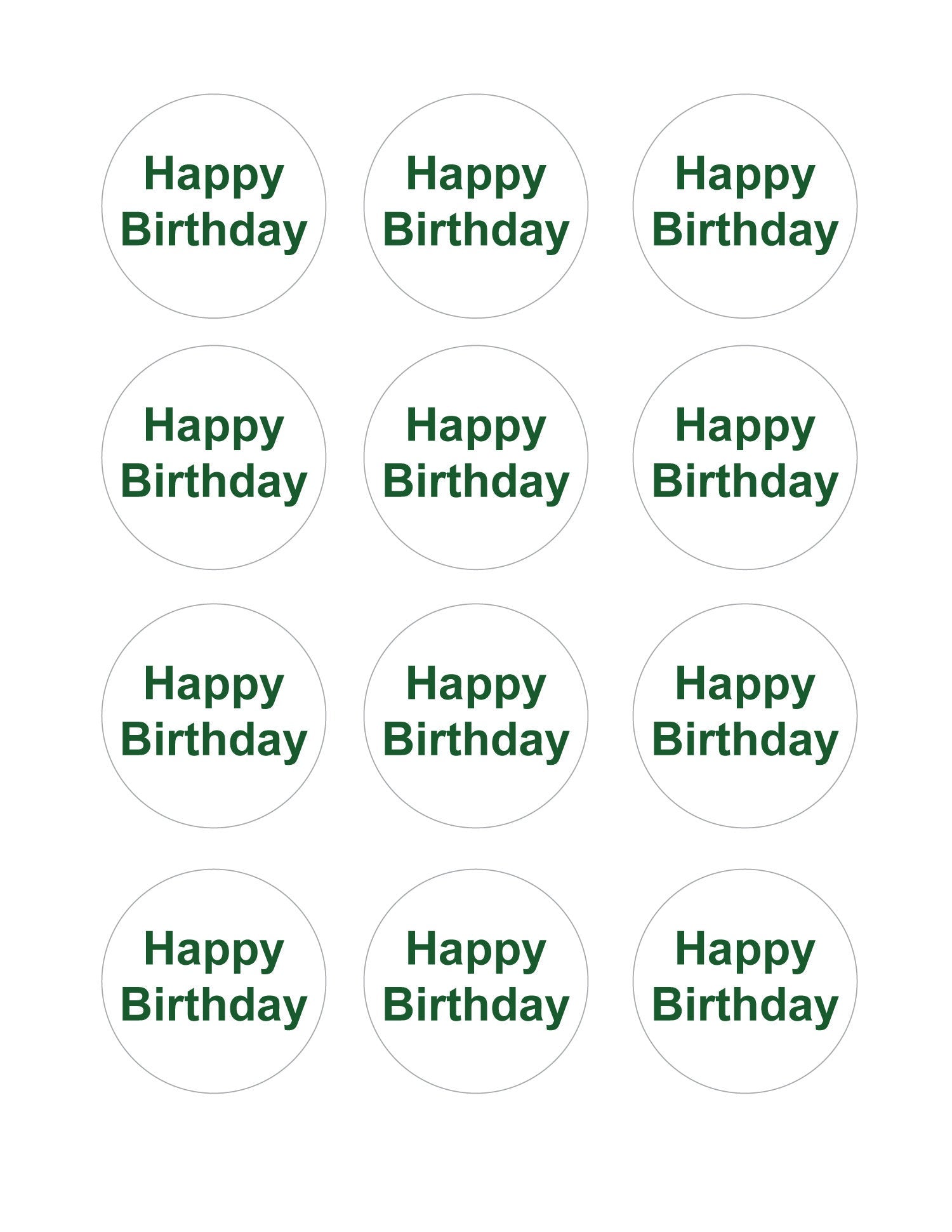 green DIY happy birthday cupcake toppers - Celebrating Together