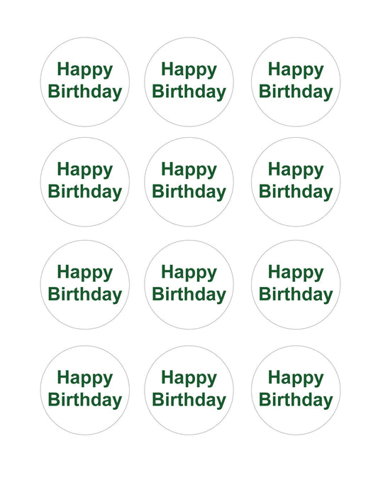 green DIY happy birthday cupcake toppers - Celebrating Together