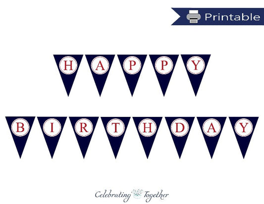 Printable Happy Birthday Pennant Banner