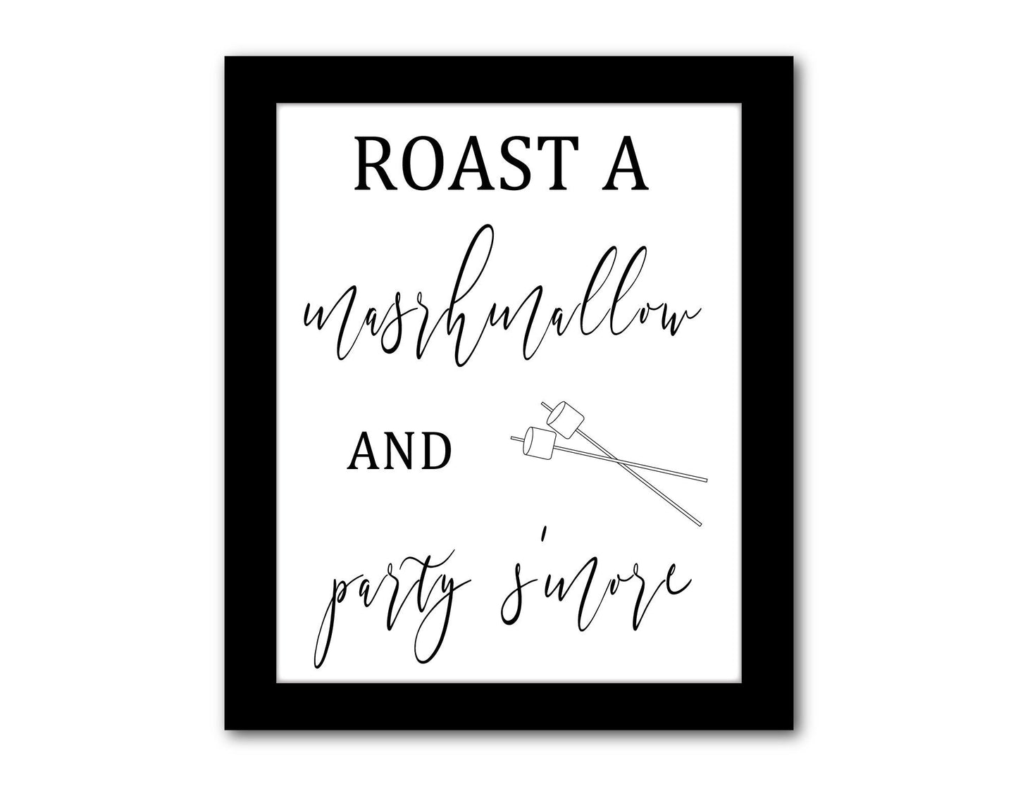 Printable roast a marshmallow and party s'more sign