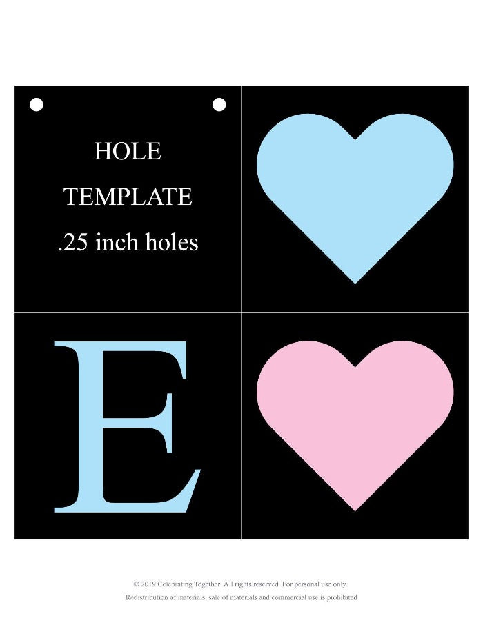 DIY chalkboard gender reveal banner printable pages - Celebrating Together