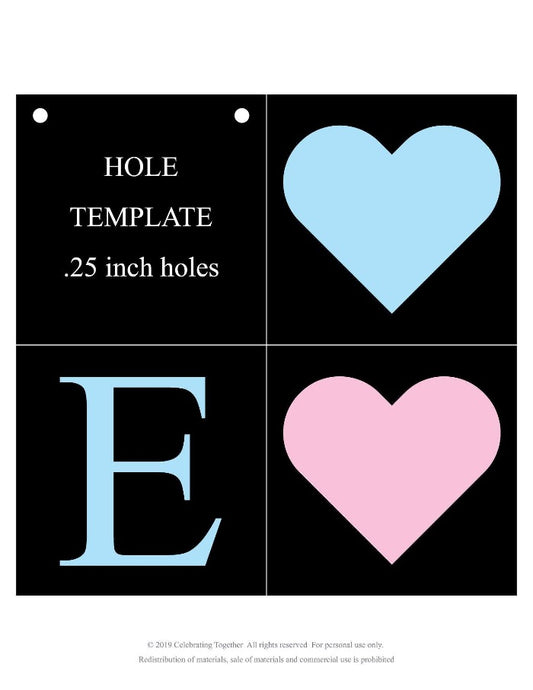 DIY chalkboard gender reveal banner printable pages - Celebrating Together