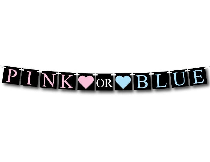 diy chalkboard pink or blue banner - baby shower decoration - Celebrating Together