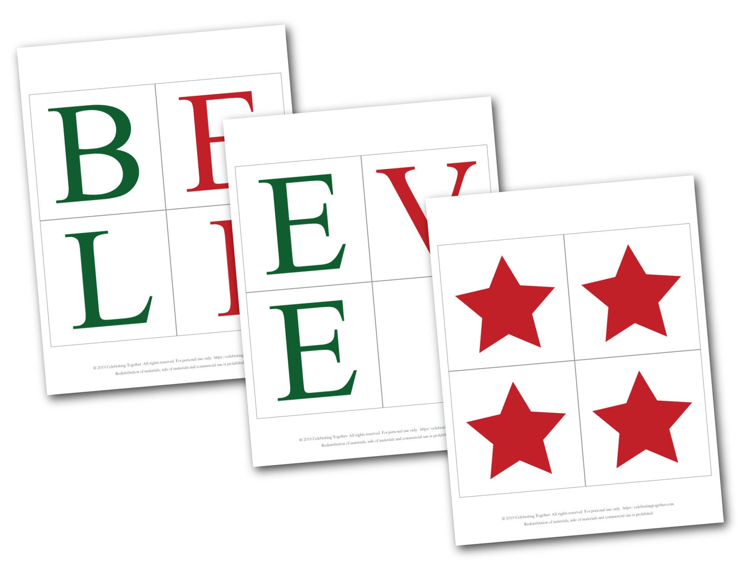 PRINTABLE believe banner with stars, instant download christmas garland for living room mantel, do you believe red and green holiday decor