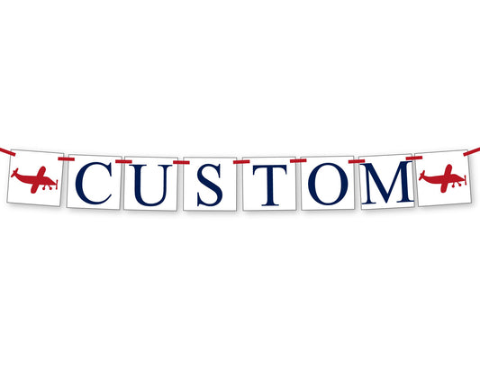 Personalized Childs Name Banner - Airplane
