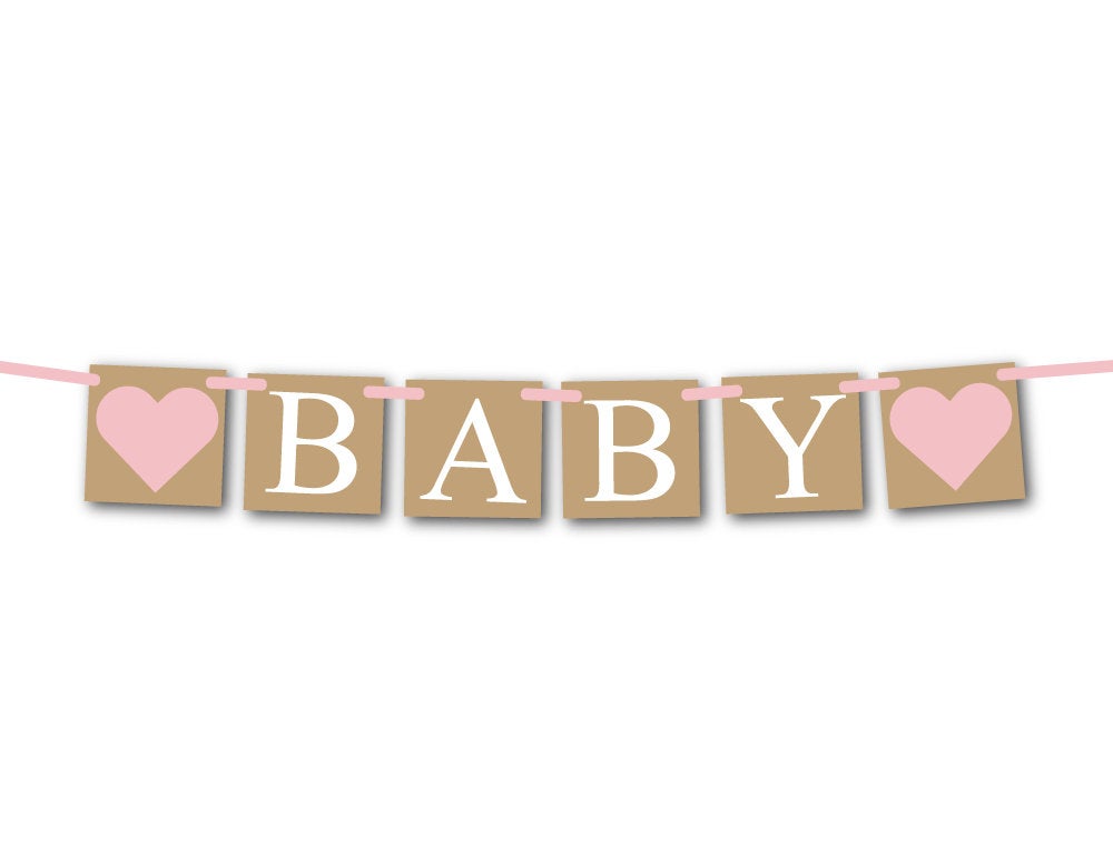 diy girls rustic baby shower banner - gender reveal decor - Celebrating Together