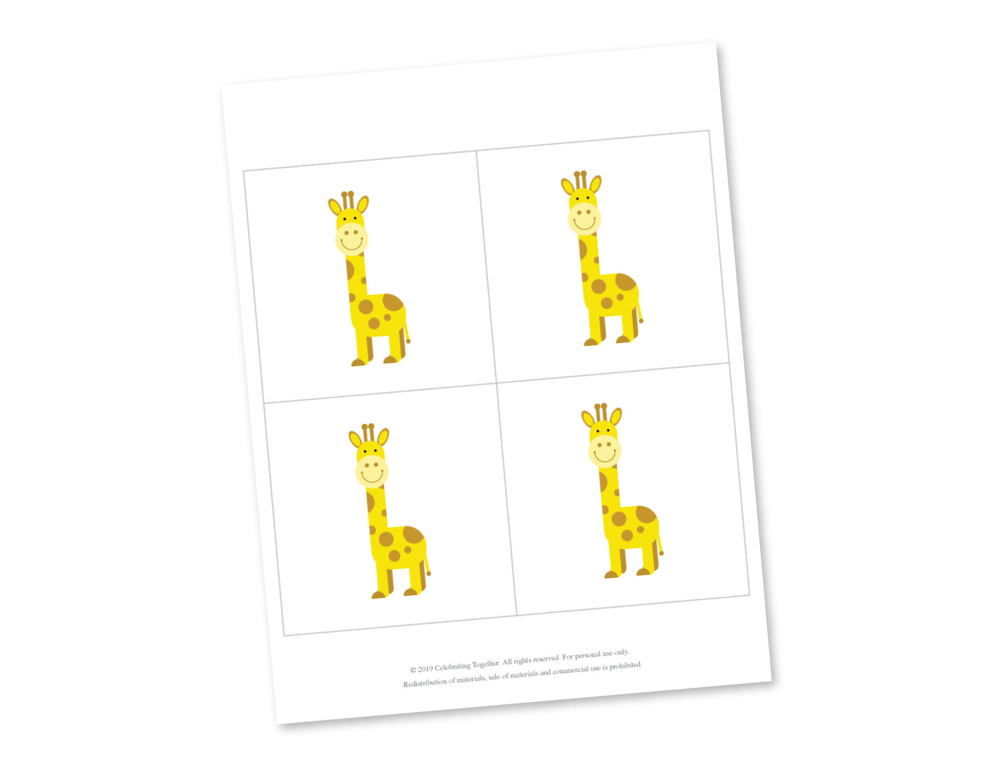 printable giraffe DIY banner - Celebrating Together