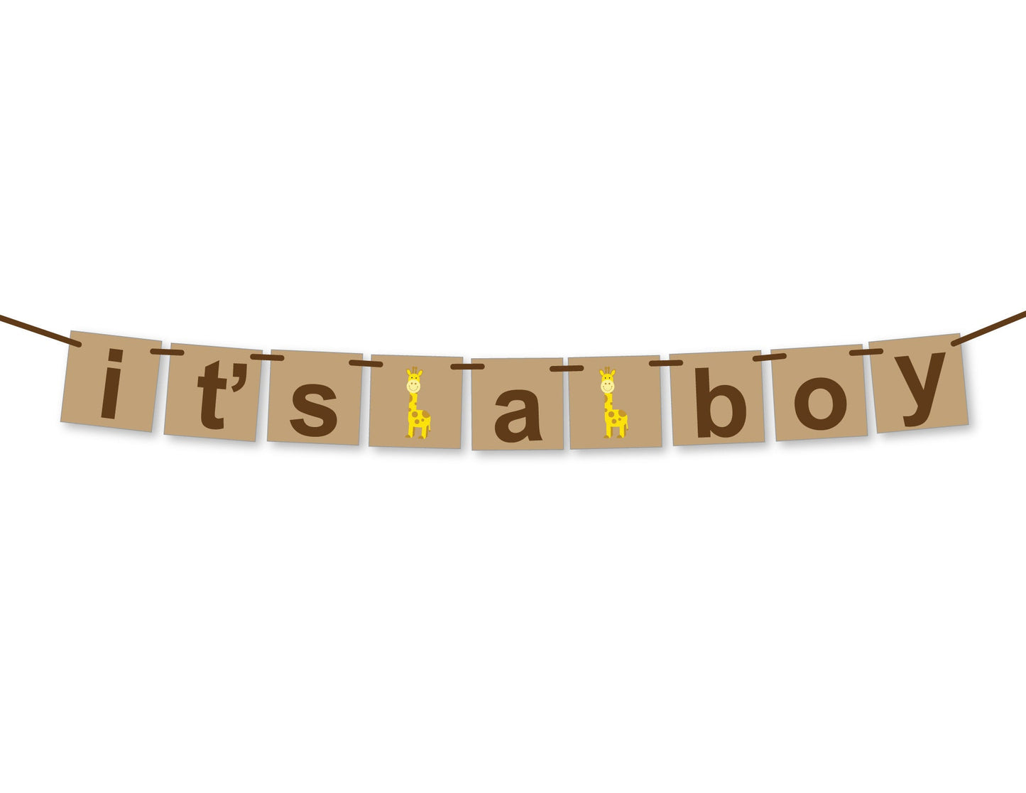 Printable It's A Boy Banner - Giraffe