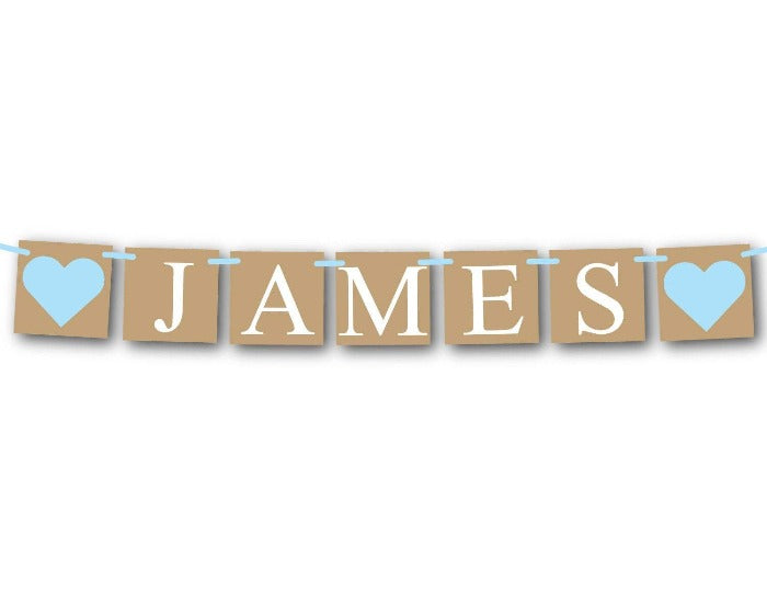 DIY personalized baby name sign - rustic baby shower decor - Celebrating Together