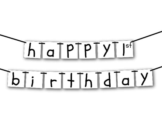 Printable Scribble Happy Birthday Banner