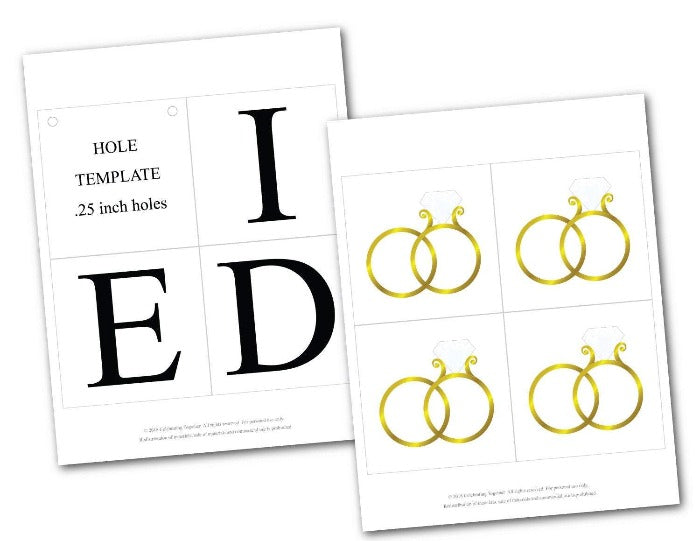 Printable Wedding Ring Just Married Banner