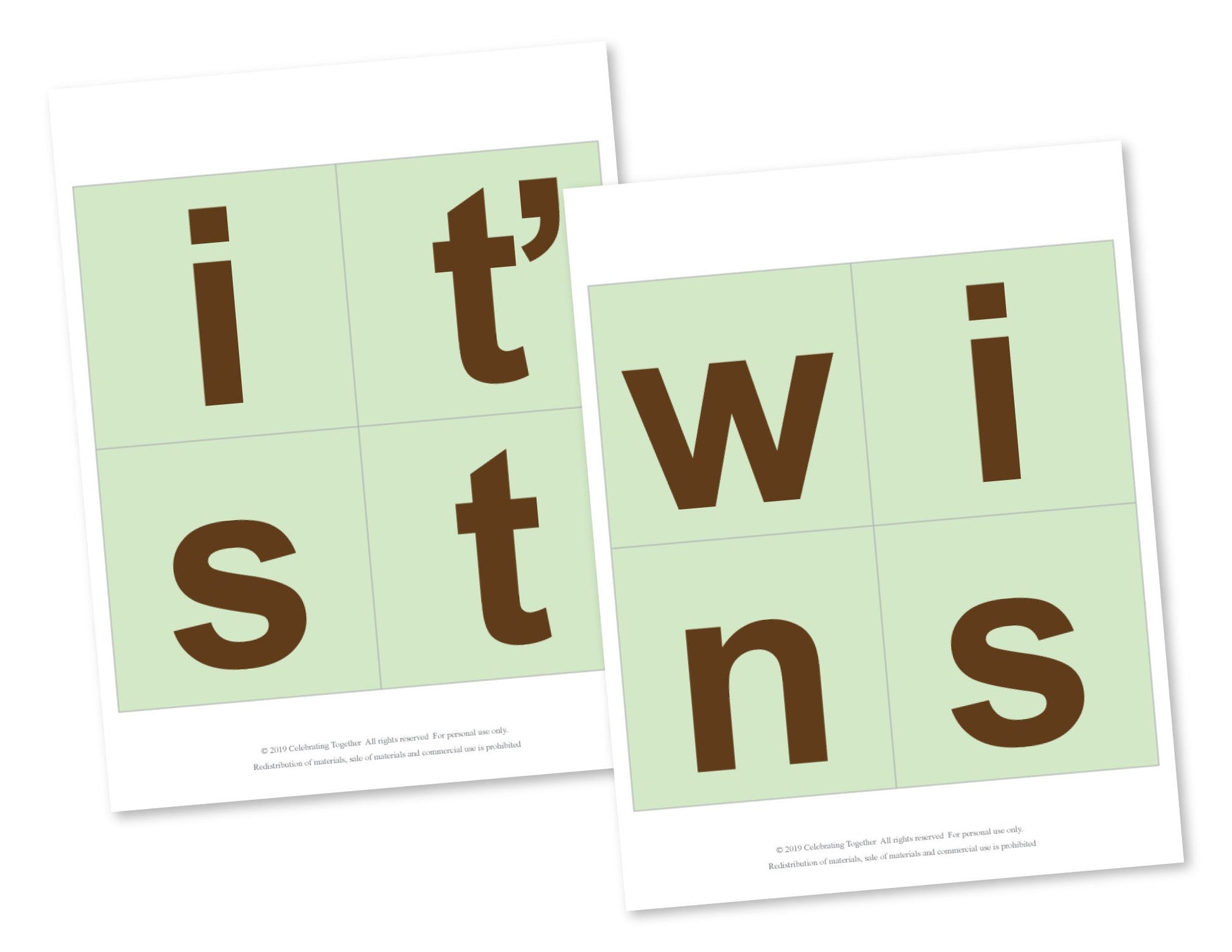 printable it's twins banner - Celebrating Together