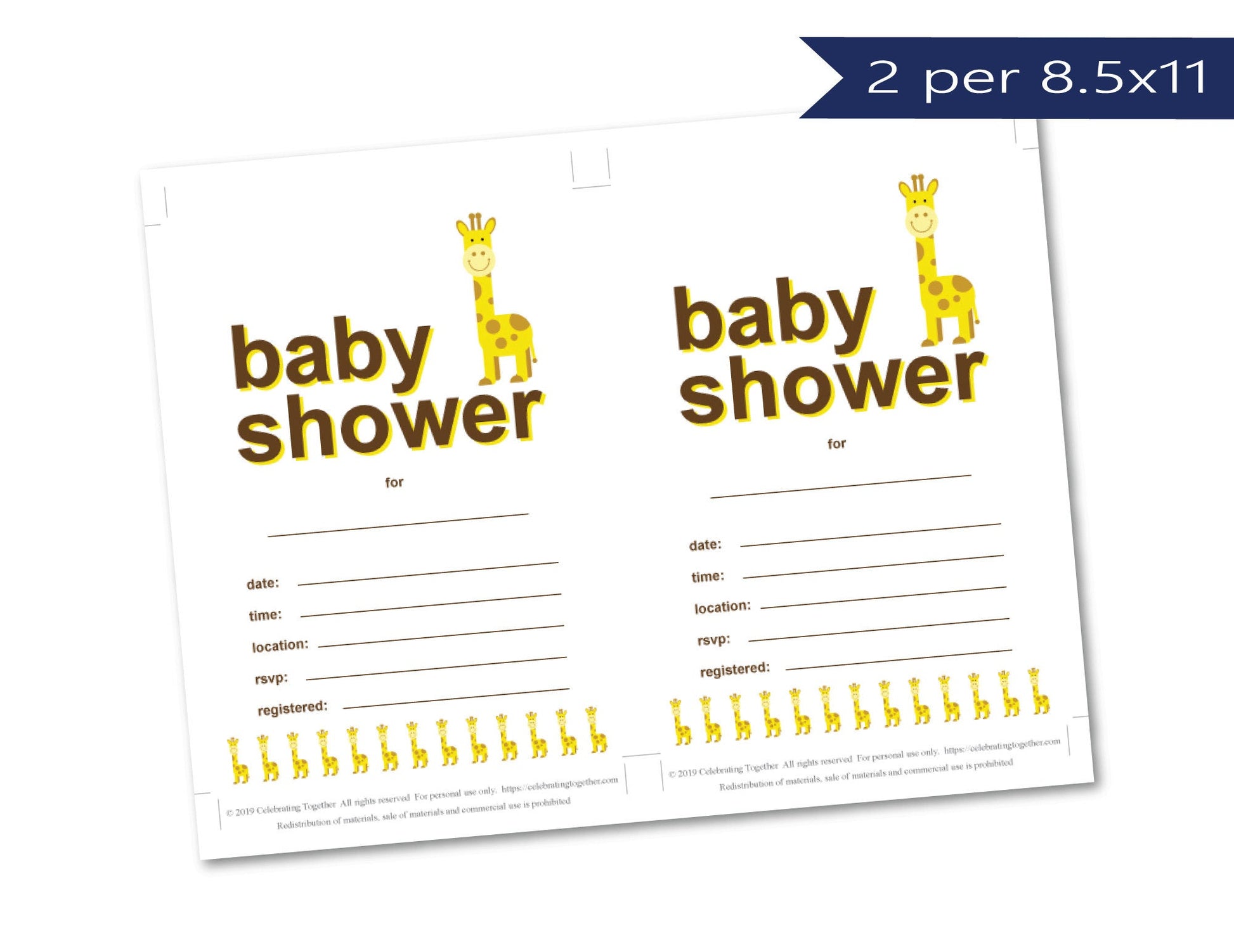 DIY giraffe baby shower invites - Celebrating Together