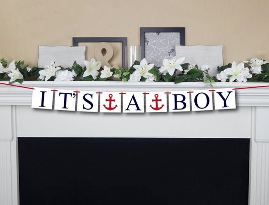 nautical it's a boy banner